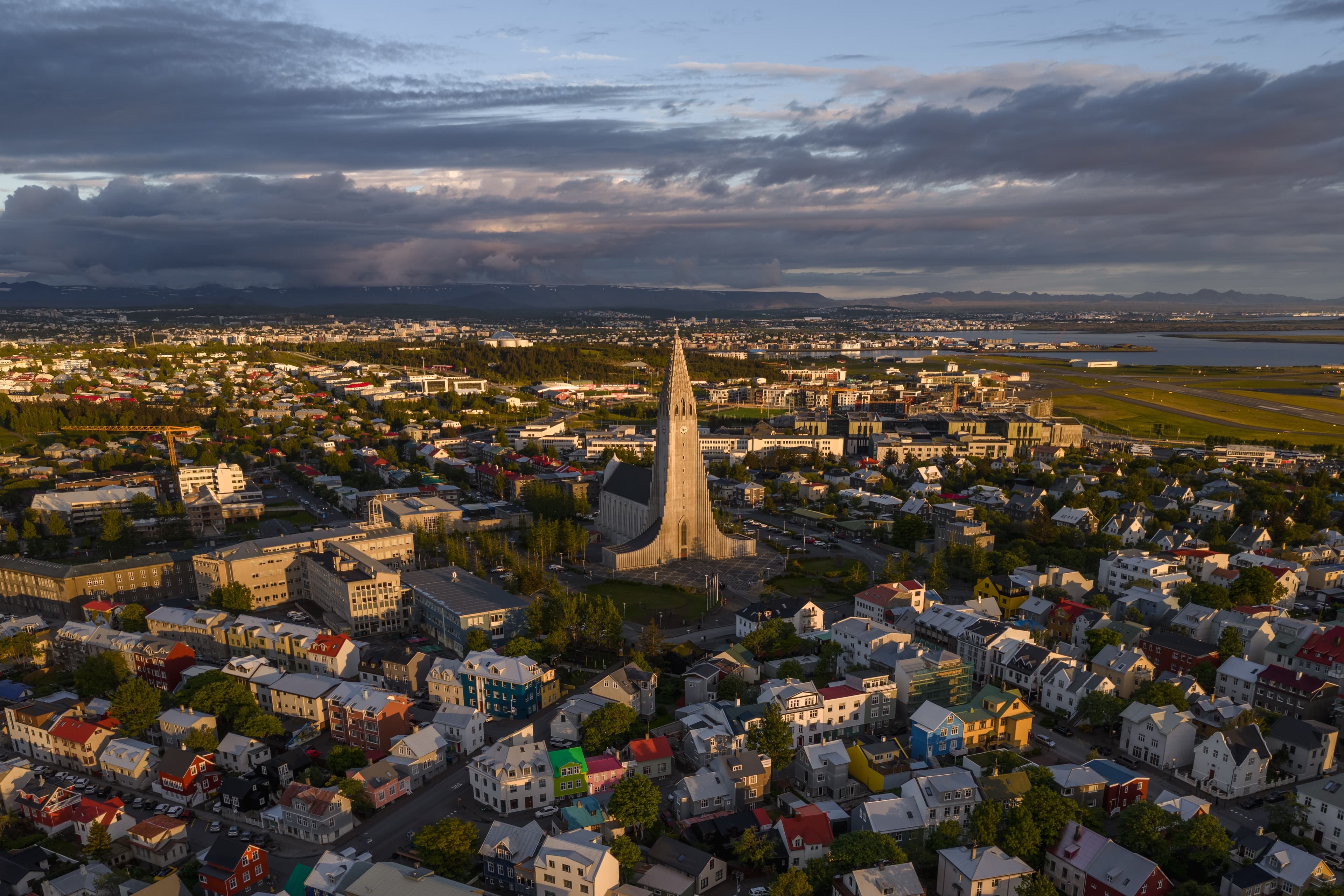 Aerial view of Reykjavik city
