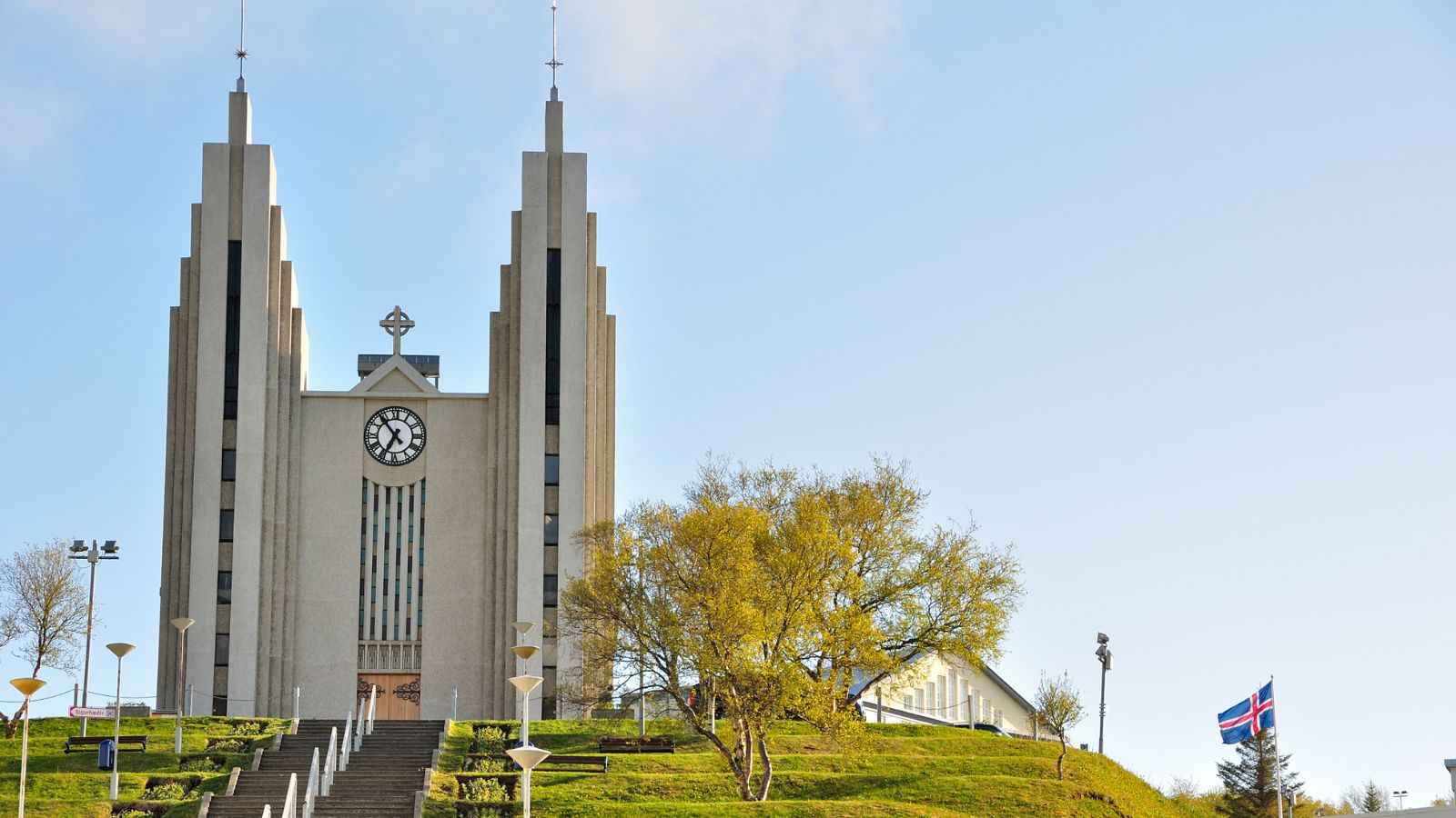 The Akureyri Church in Iceland. 