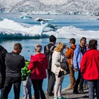 Tourists at Glacier Lagoon Iceland 