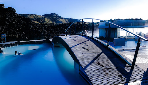 Bridge over the Blue Lagoon in Iceland