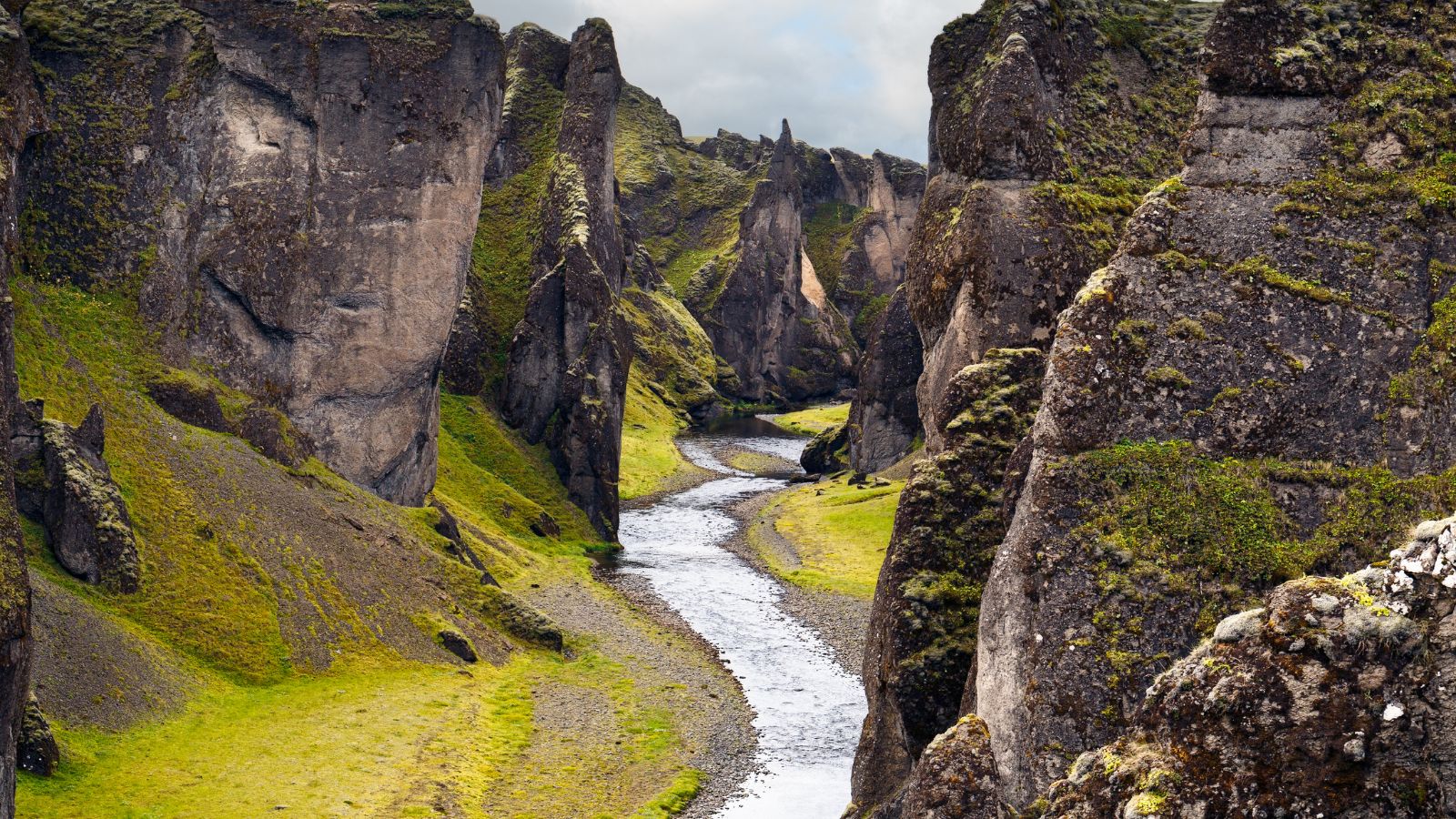 Fjaðrárgljúfur Canyon in Iceland.