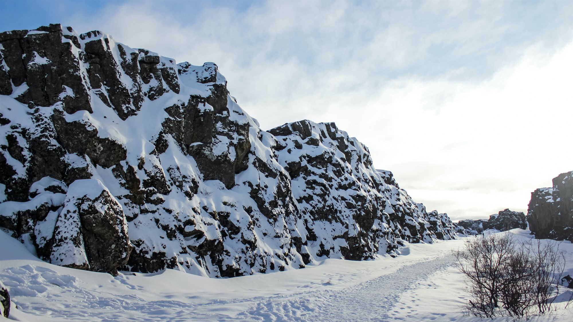 Thingvellir national park in the snow, Iceland