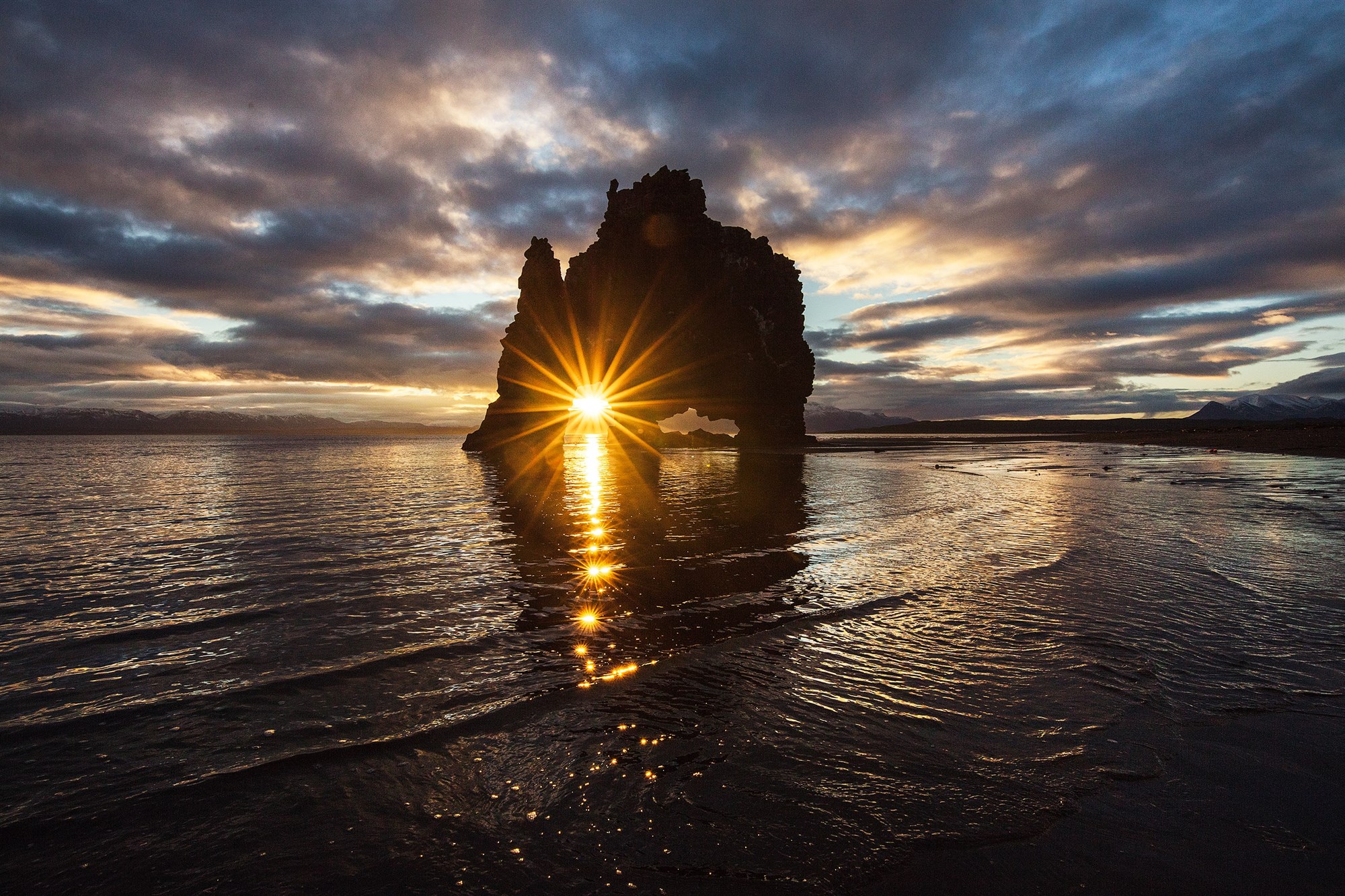  Hvitserkur Sea Stack at sunset.