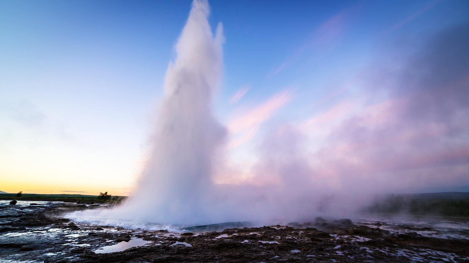 Strokkur geyser eruption in Golden Circle, Iceland.