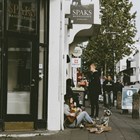 Man playing music on the streets of Reykjavik in Iceland.