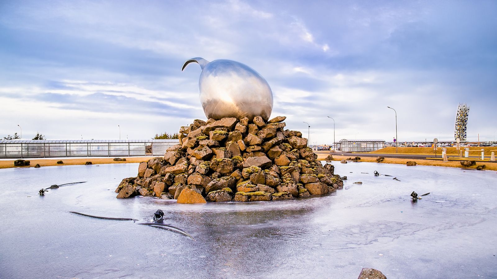 A sculpture outside of KEF in Iceland. 