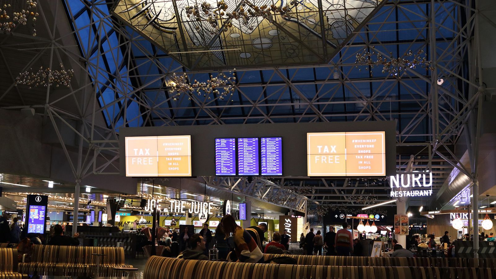 Seating area with tables at KEF.
