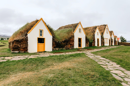  Turf roof houses at the Glaumbaer Farm & Museum in Iceland