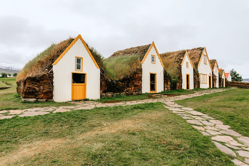 Turf roof houses at the Glaumbaer Farm & Museum in Iceland