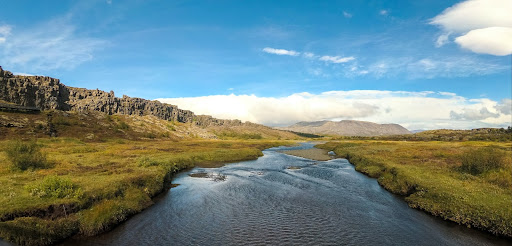 Þingvellir National Park on a clear sunny day