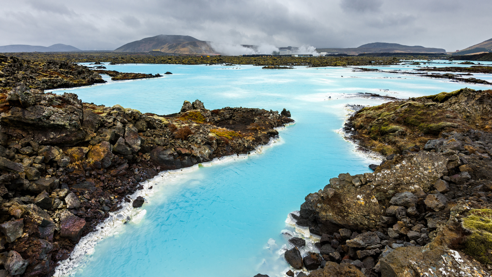 Blue waters of the Blue Lagoon in Iceland.