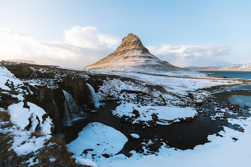 Snowy mountain in Iceland 