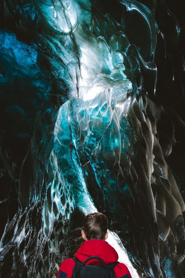 Ice cave tour in Iceland.